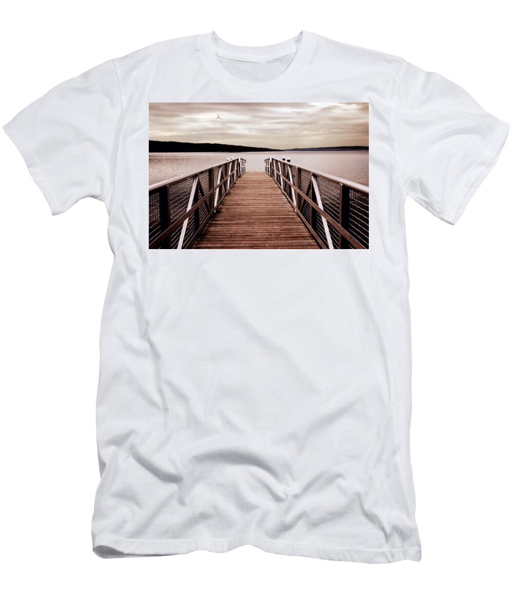 Dock T-Shirt featuring the photograph Mauve Morning by Jessica Jenney