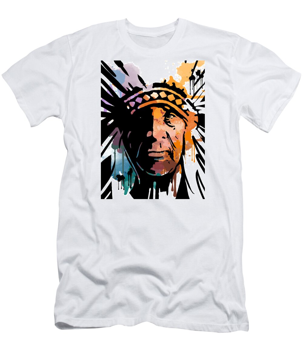 Native American T-Shirt featuring the painting Medicine Crow by Paul Sachtleben
