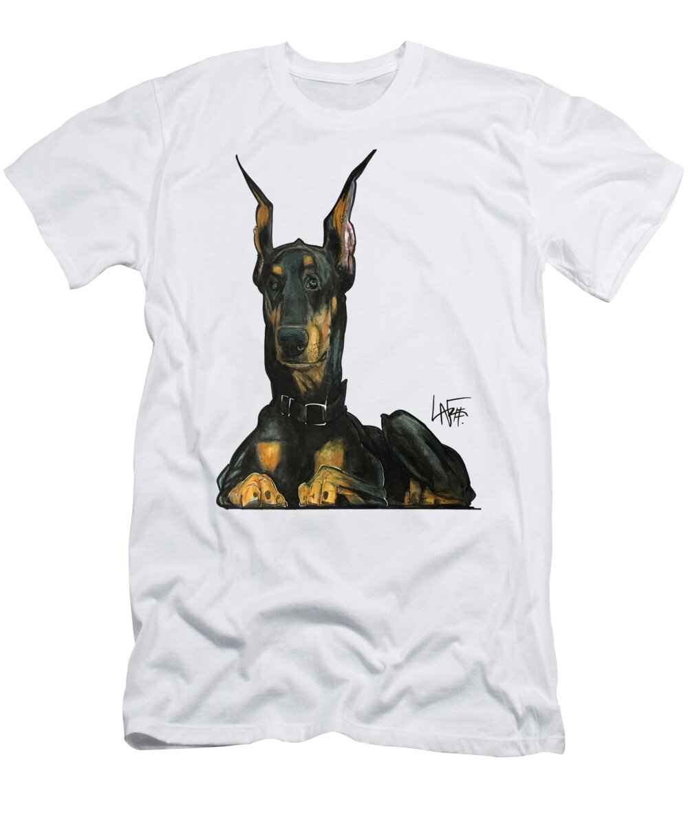 Pet Portrait T-Shirt featuring the drawing Meints 3520 by Canine Caricatures By John LaFree