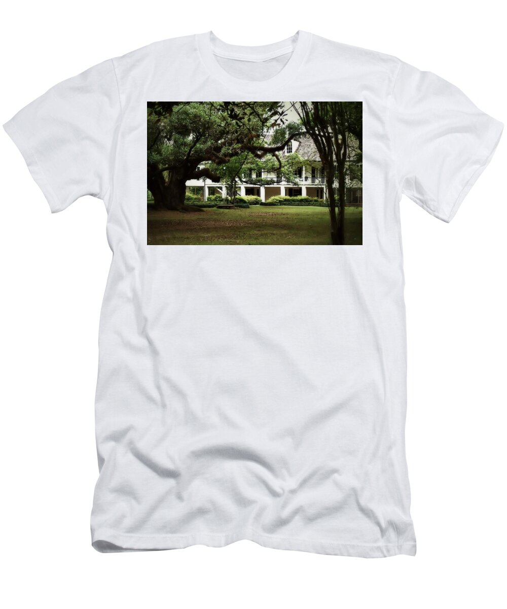 Melrose Plantation T-Shirt featuring the photograph Melrose Plantation - Natchitoches Louisiana by Nadalyn Larsen