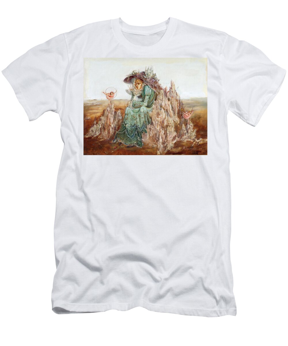 Maya Gusarina T-Shirt featuring the painting Memories by Maya Gusarina