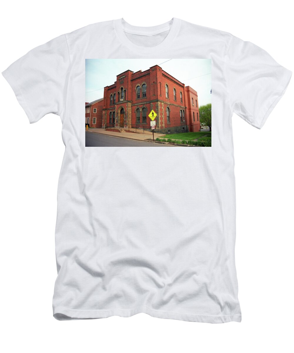 America T-Shirt featuring the photograph Mercer, Pa - Vintage Building 2008 by Frank Romeo