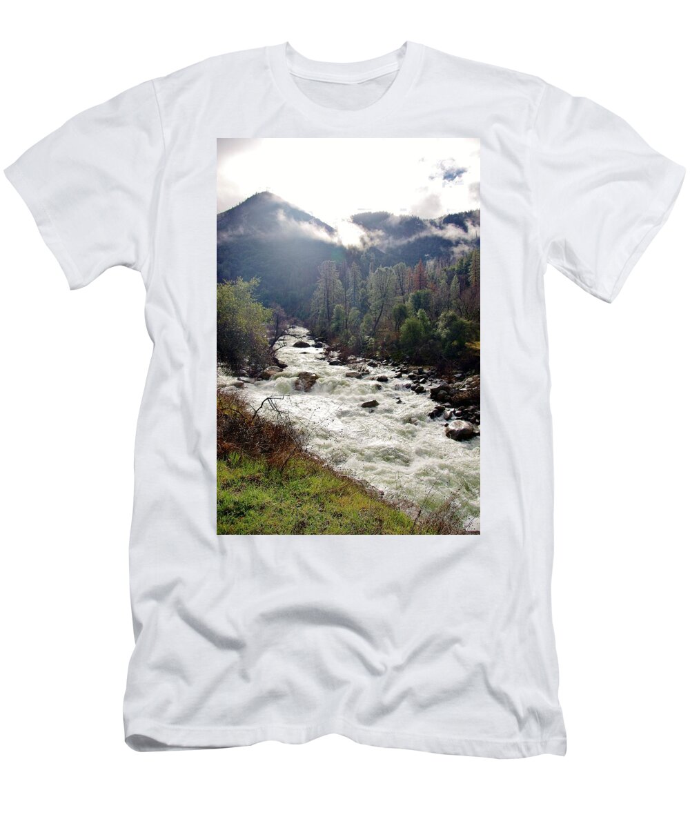 Merced River T-Shirt featuring the photograph Mercrd River Ca A by Phyllis Spoor