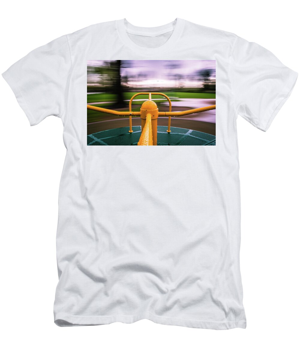 Merry Go Round T-Shirt featuring the photograph Merry Go Round by Stephen Holst