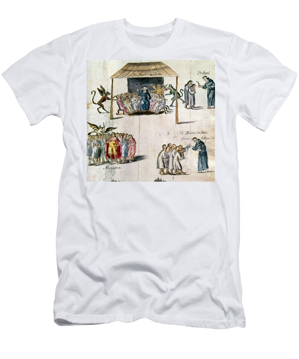 1750 T-Shirt featuring the photograph Mexico: Missionaries by Granger