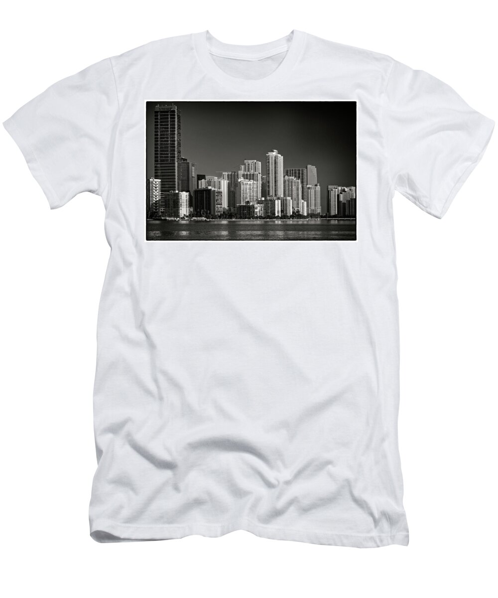 City T-Shirt featuring the photograph Miami skyline 2744 by Rudy Umans