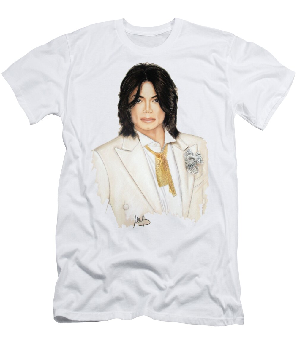  Michael Jackson T-Shirt featuring the mixed media Man In The Mirror by Melanie D