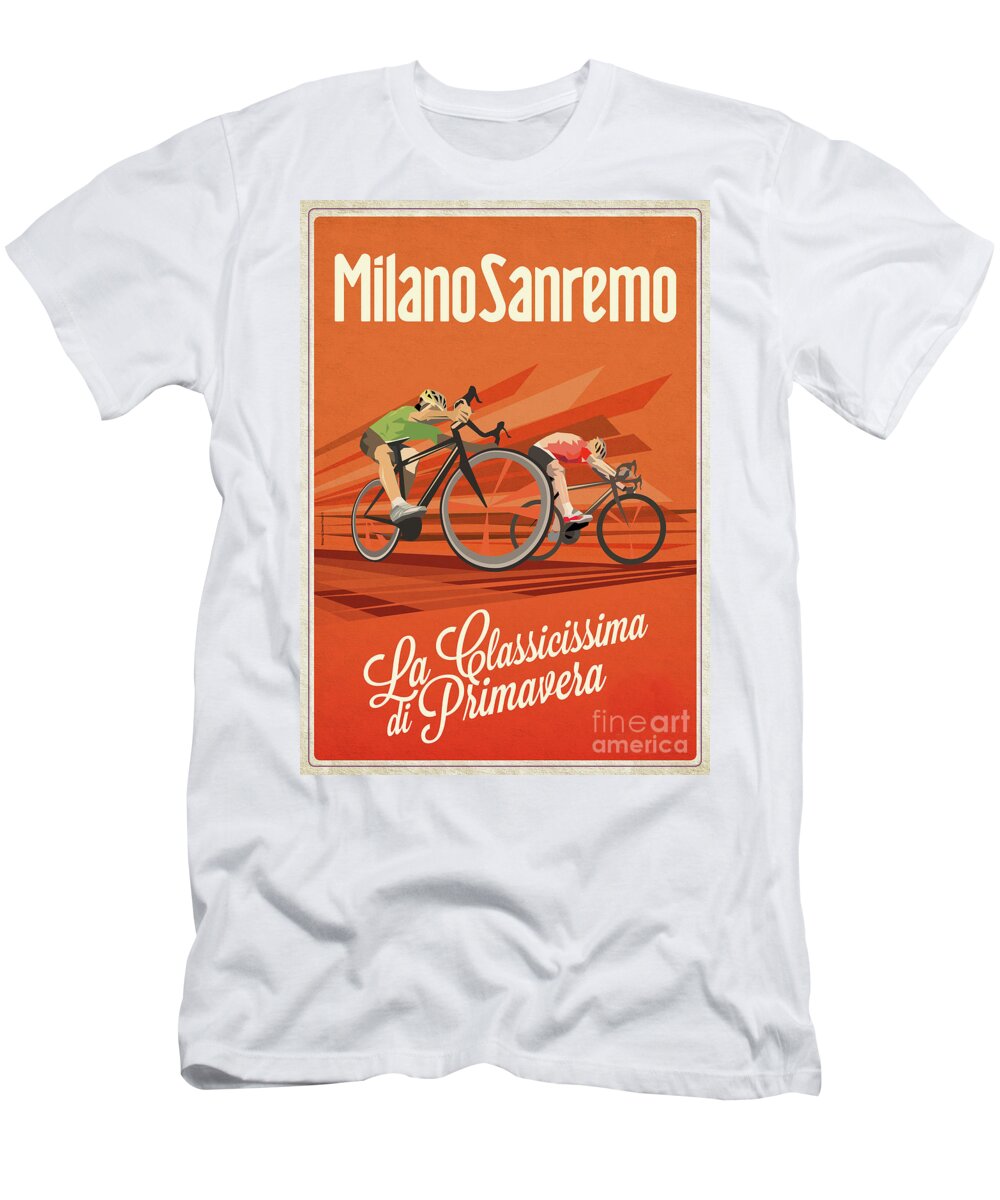 Cycling T-Shirt featuring the digital art Milan San Remo by Sassan Filsoof