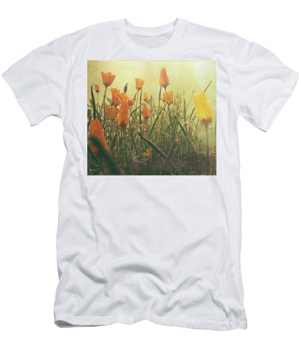 Poppy T-Shirt featuring the digital art Misty Poppies by Kevyn Bashore