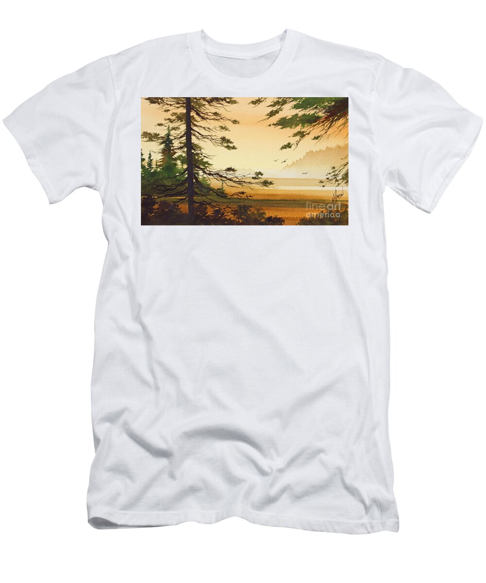  Tideland T-Shirt featuring the painting Moment in Time by James Williamson