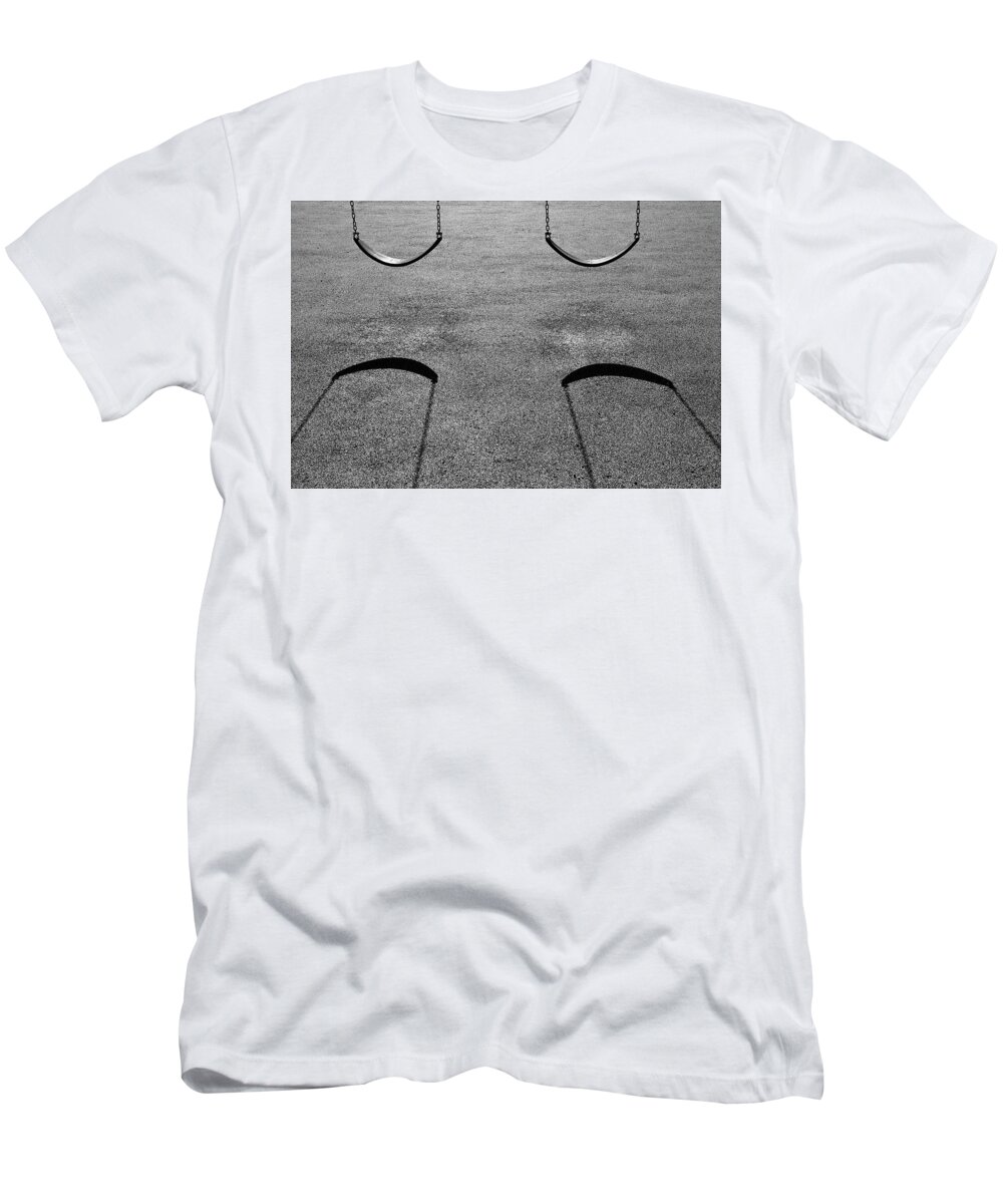Swing T-Shirt featuring the photograph Monochrome Swings by Luke Moore