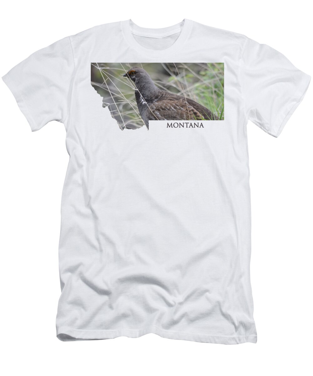 Montana T-Shirt featuring the photograph Montana- Dusky Grouse by Whispering Peaks Photography