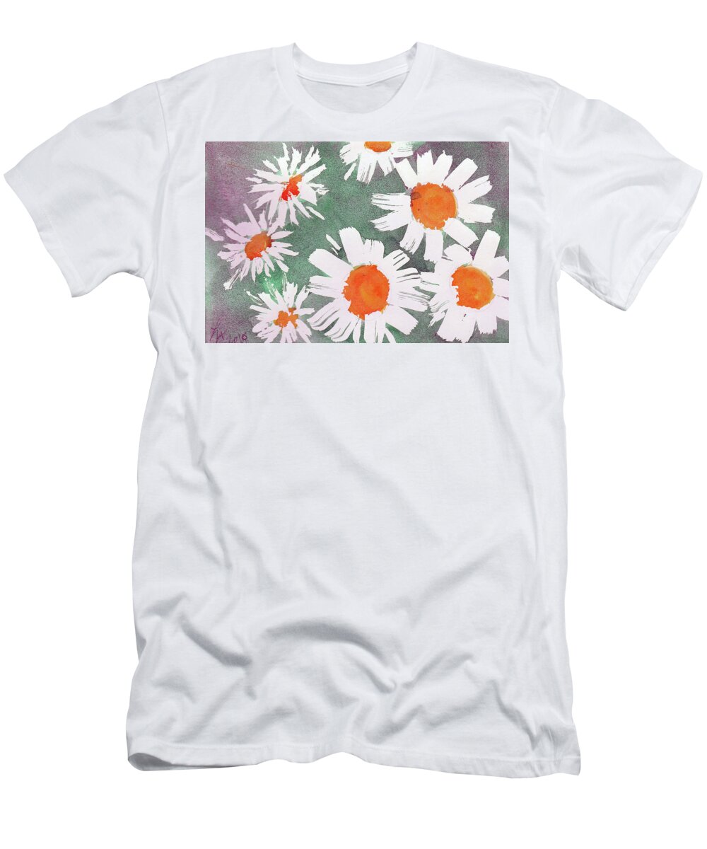 Daisies T-Shirt featuring the painting More bunch of daisies by Loretta Nash