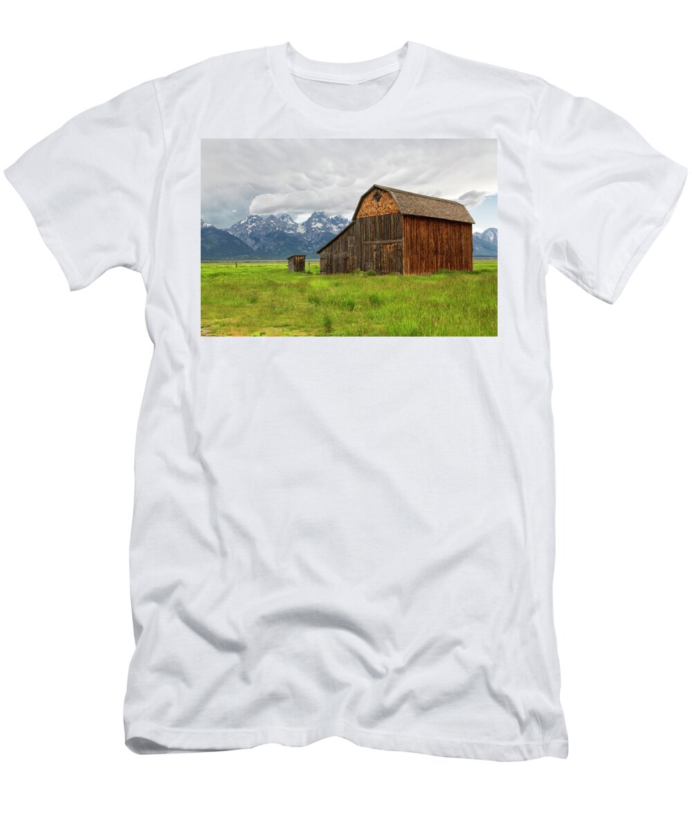 Tetons T-Shirt featuring the photograph Mormon Row Barn by Nancy Dunivin