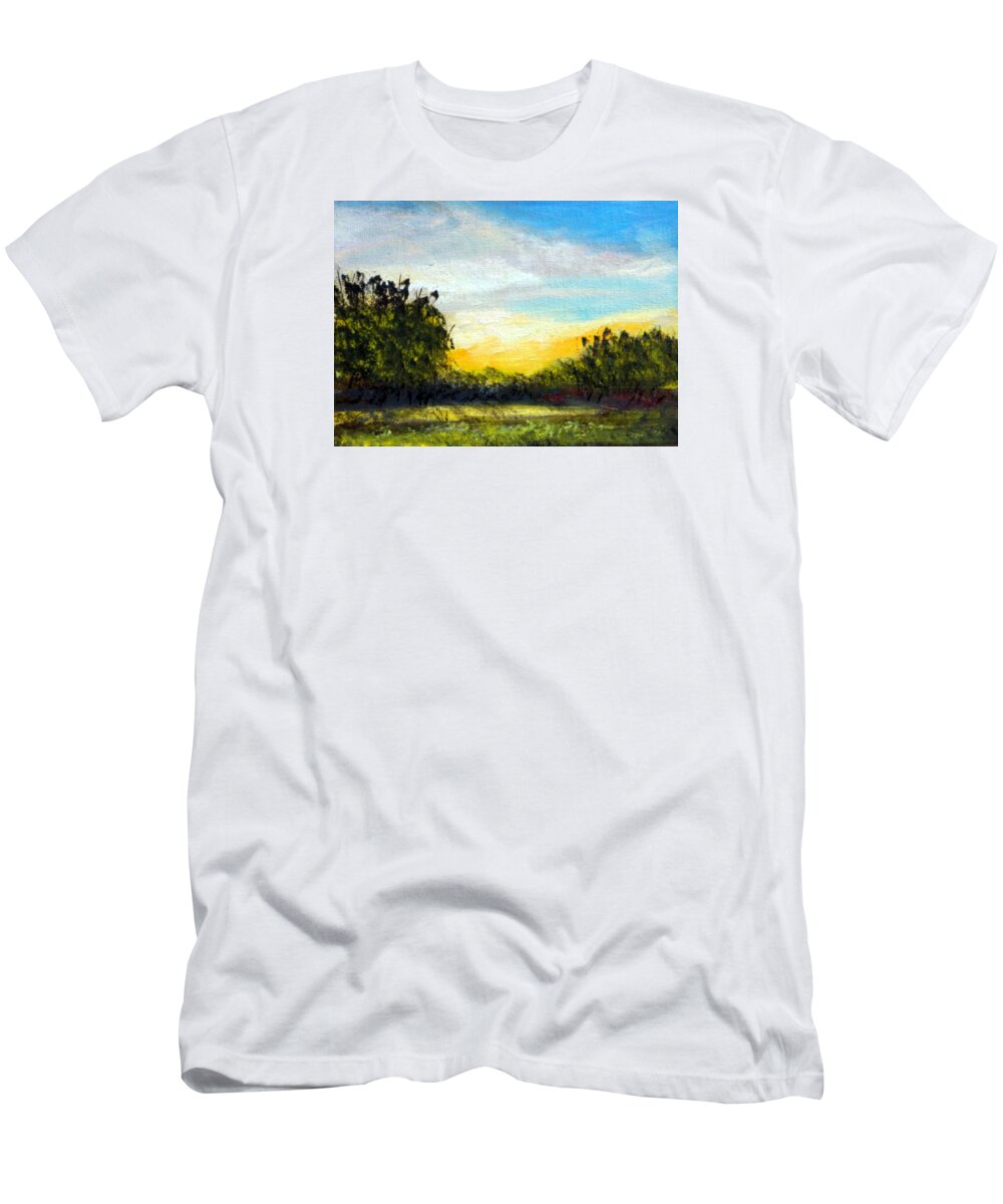 Virginia T-Shirt featuring the painting Morning Light Virginia by Katy Hawk