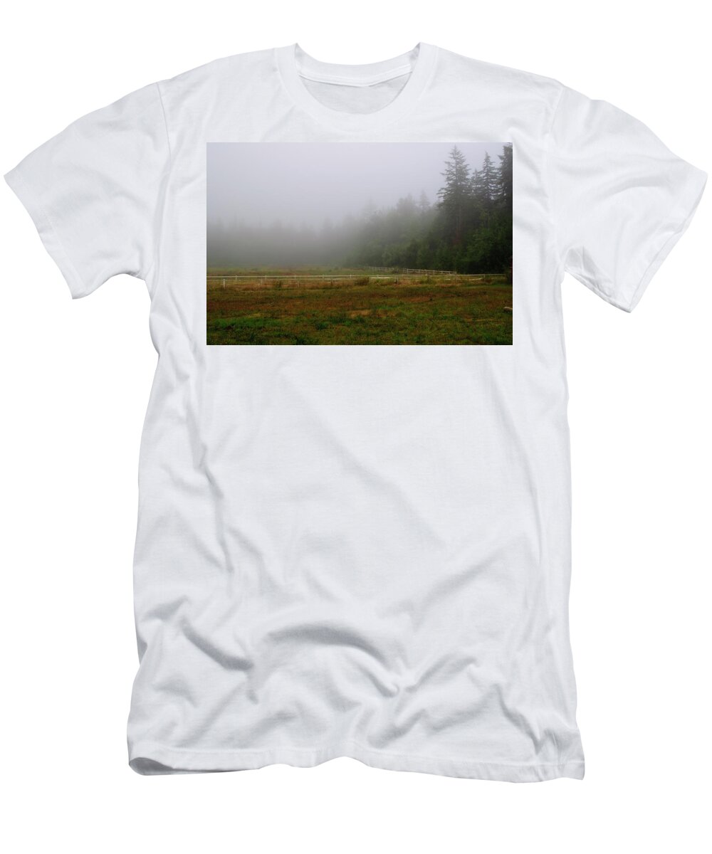 Poulsbo T-Shirt featuring the photograph Morning Mist Solitude by Tikvah's Hope