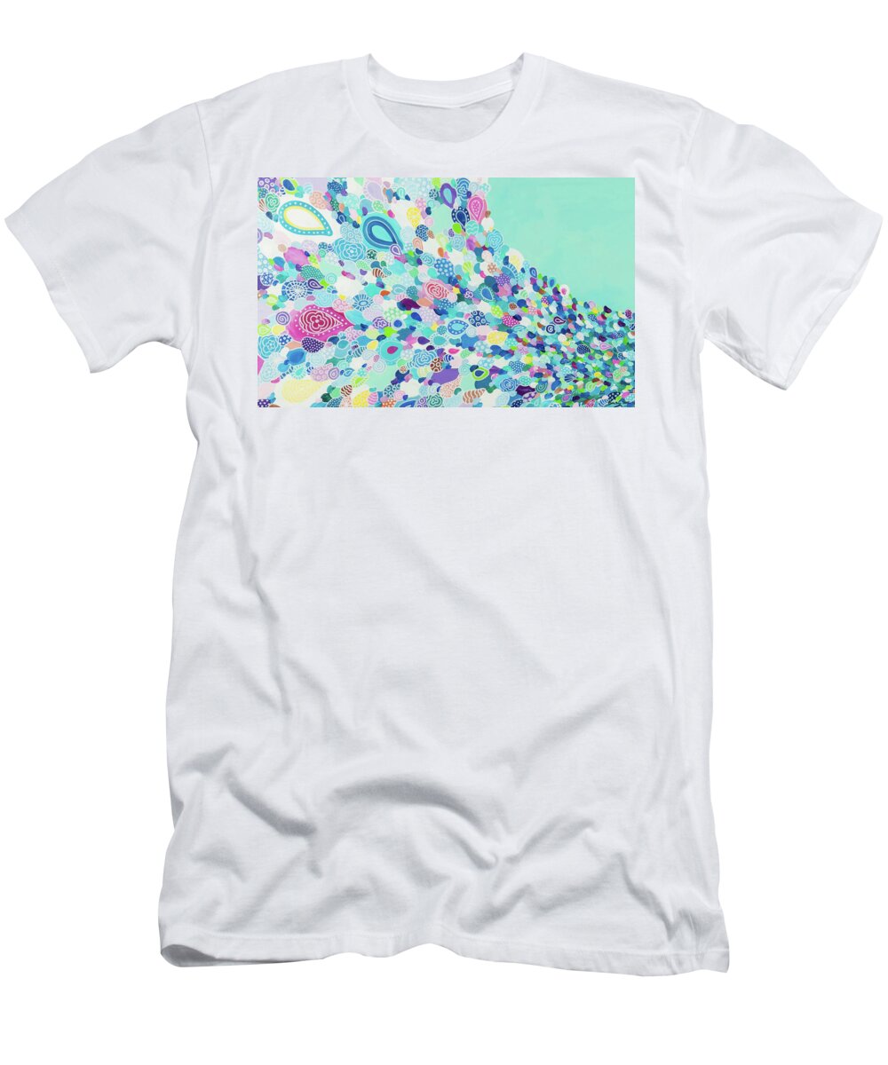 Pattern Art T-Shirt featuring the painting Morning Tide by Beth Ann Scott