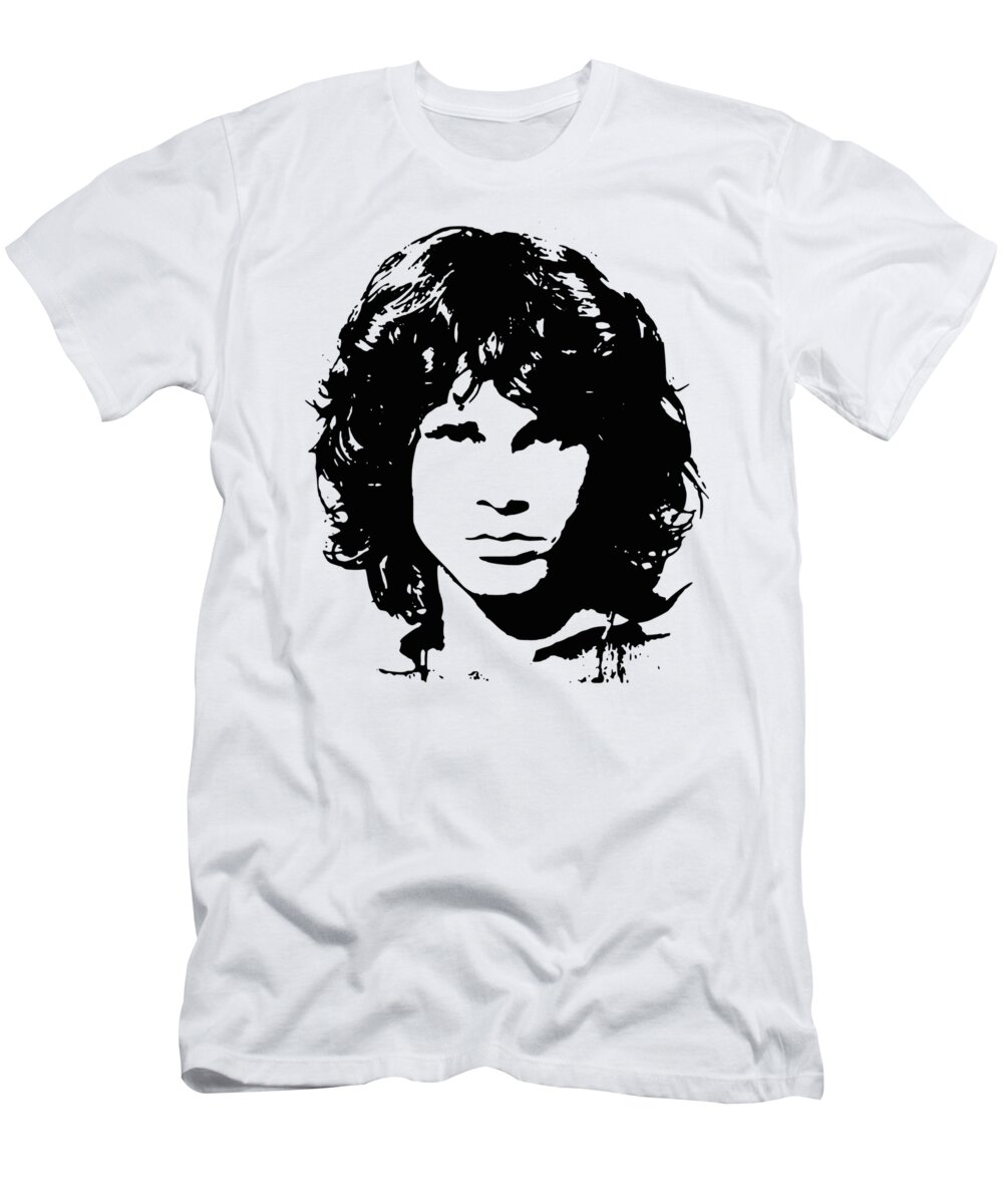 Jim Morrison T-Shirt featuring the digital art Morrison Pop Art by Filip Schpindel