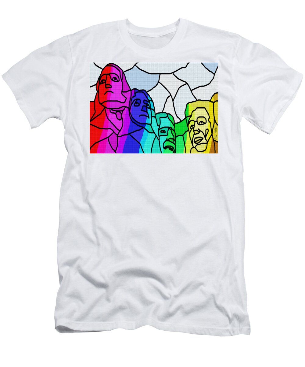 Mount-rushmore T-Shirt featuring the digital art Mount Rushmore by Piotr Dulski
