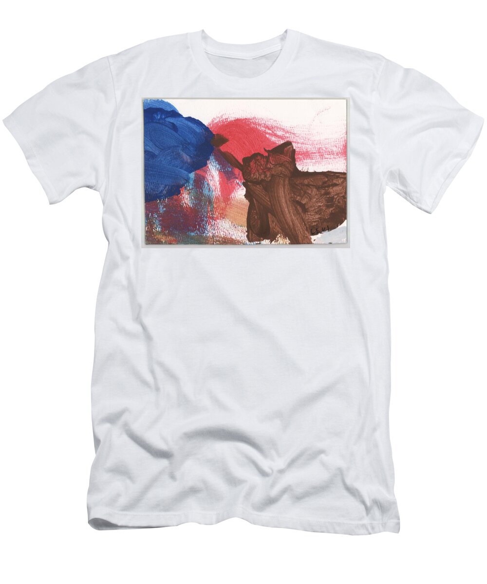 Innerview T-Shirt featuring the painting Mountain Sun Sea by Levi