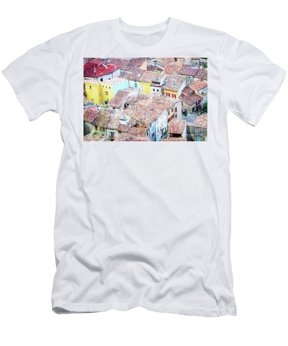 Provence T-Shirt featuring the photograph Moustiers Sainte Marie Roofs by Anastasy Yarmolovich