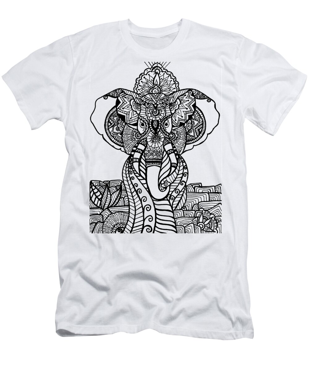  T-Shirt featuring the drawing Mr. Elephante by Nicole Dumond-Barry