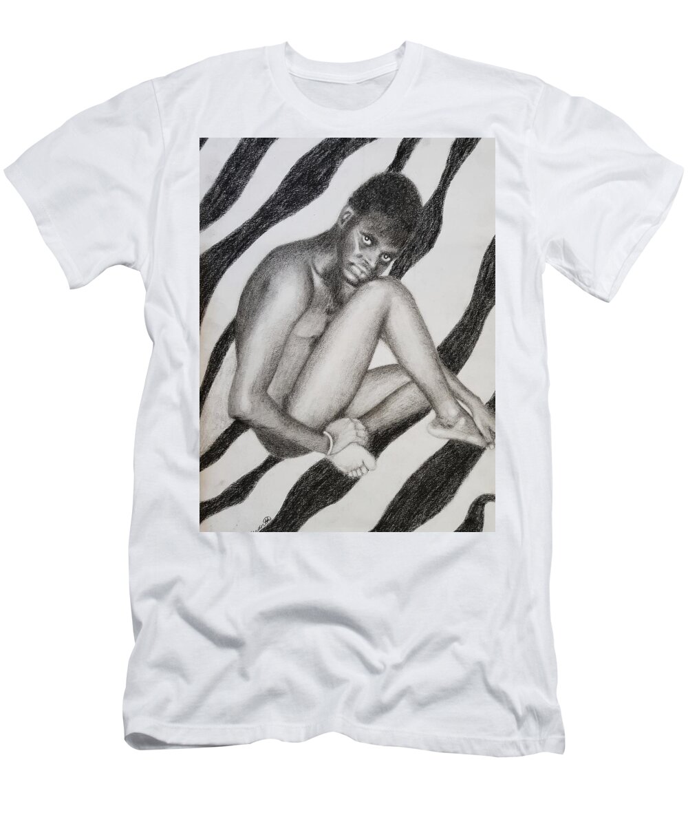 Male Body T-Shirt featuring the drawing Mub by Cassy Allsworth