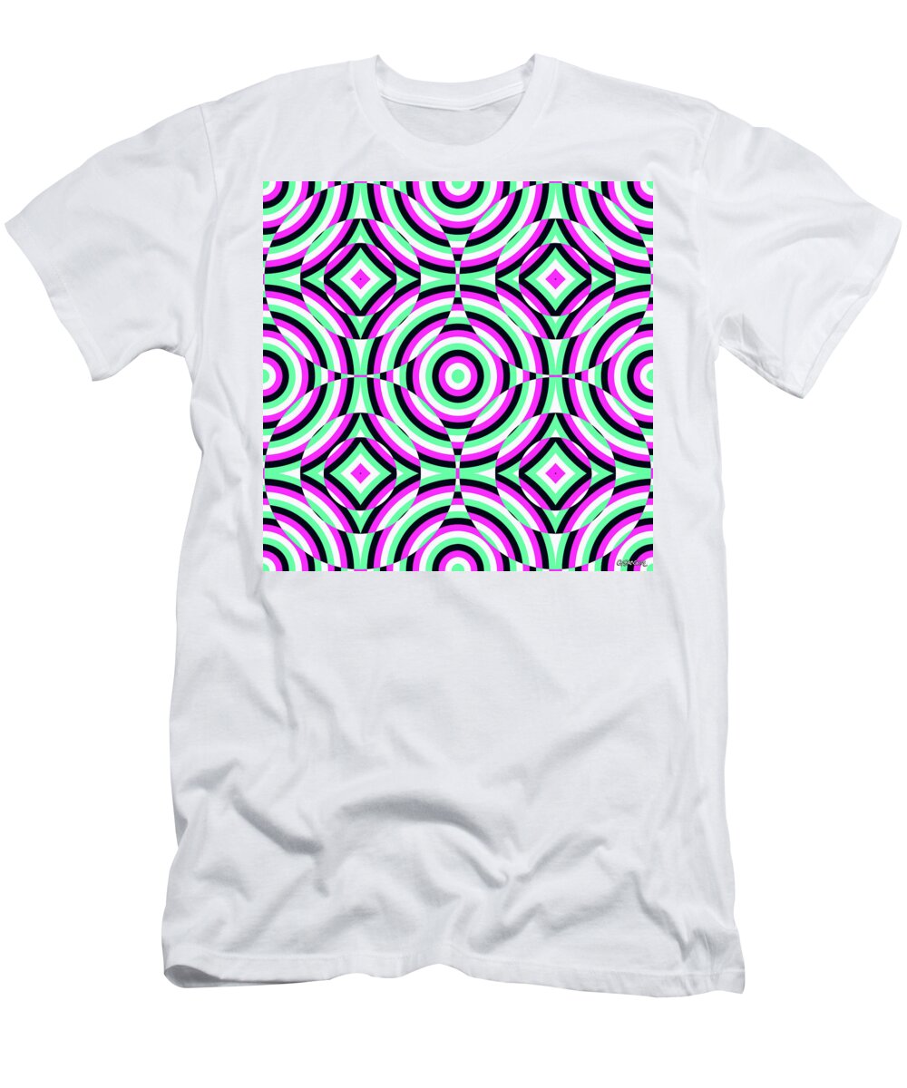 Op Art T-Shirt featuring the mixed media Muons by Gianni Sarcone