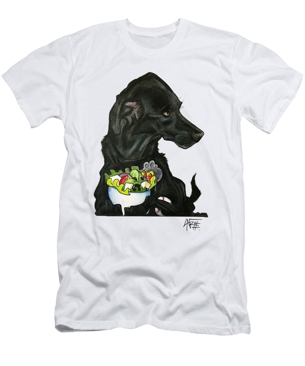 Pet Portrait T-Shirt featuring the drawing Murcko 3294 by Canine Caricatures By John LaFree
