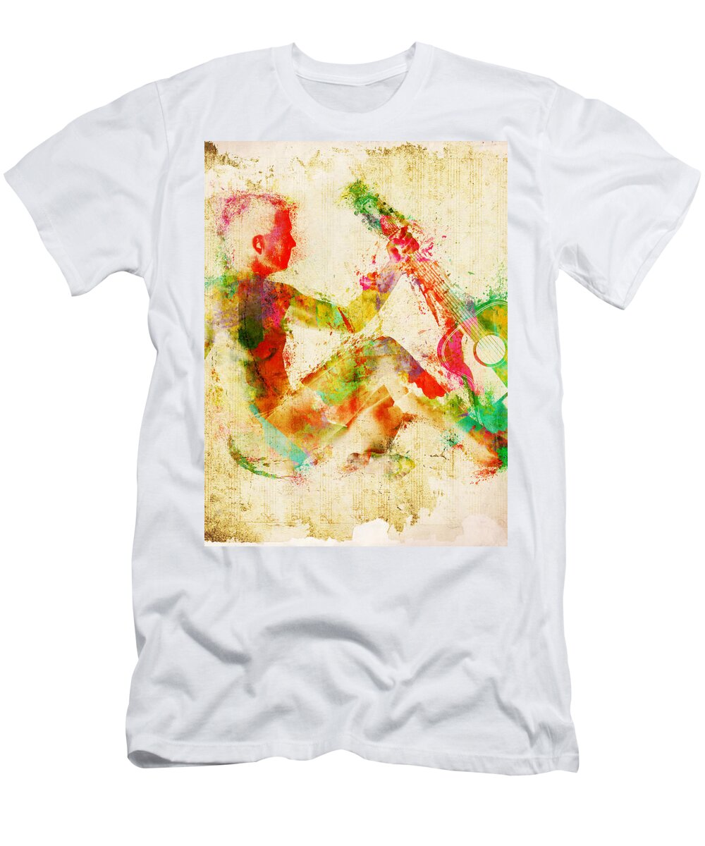 Guitar T-Shirt featuring the digital art Music Man by Nikki Marie Smith
