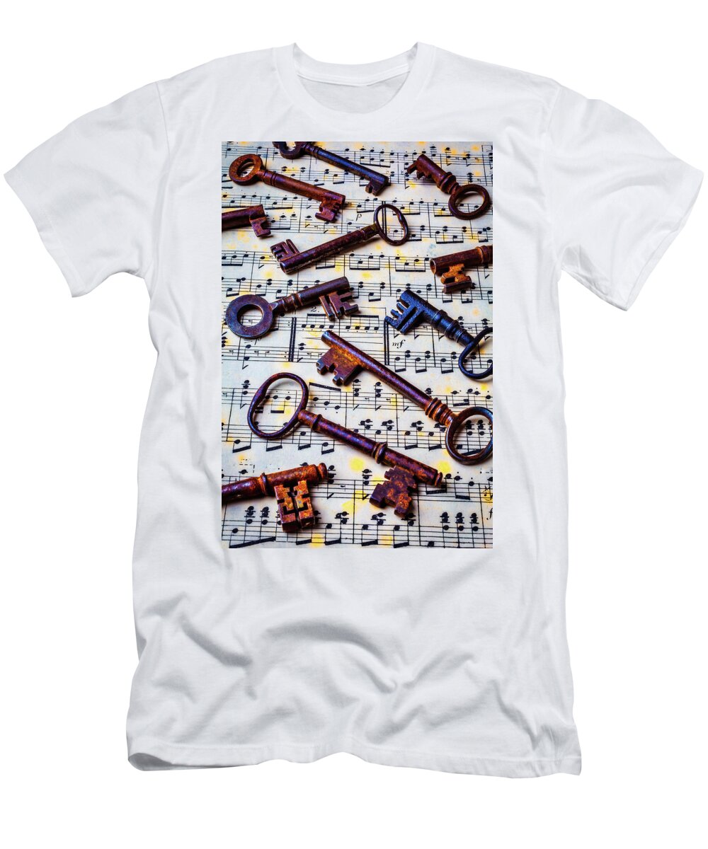 Key T-Shirt featuring the photograph Musical Keys by Garry Gay