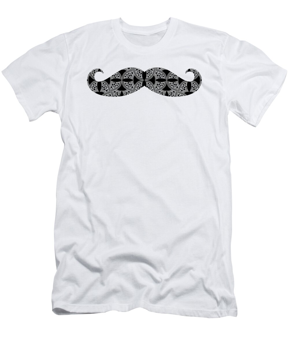 Mustache T-Shirt featuring the digital art Mustache tee by Edward Fielding
