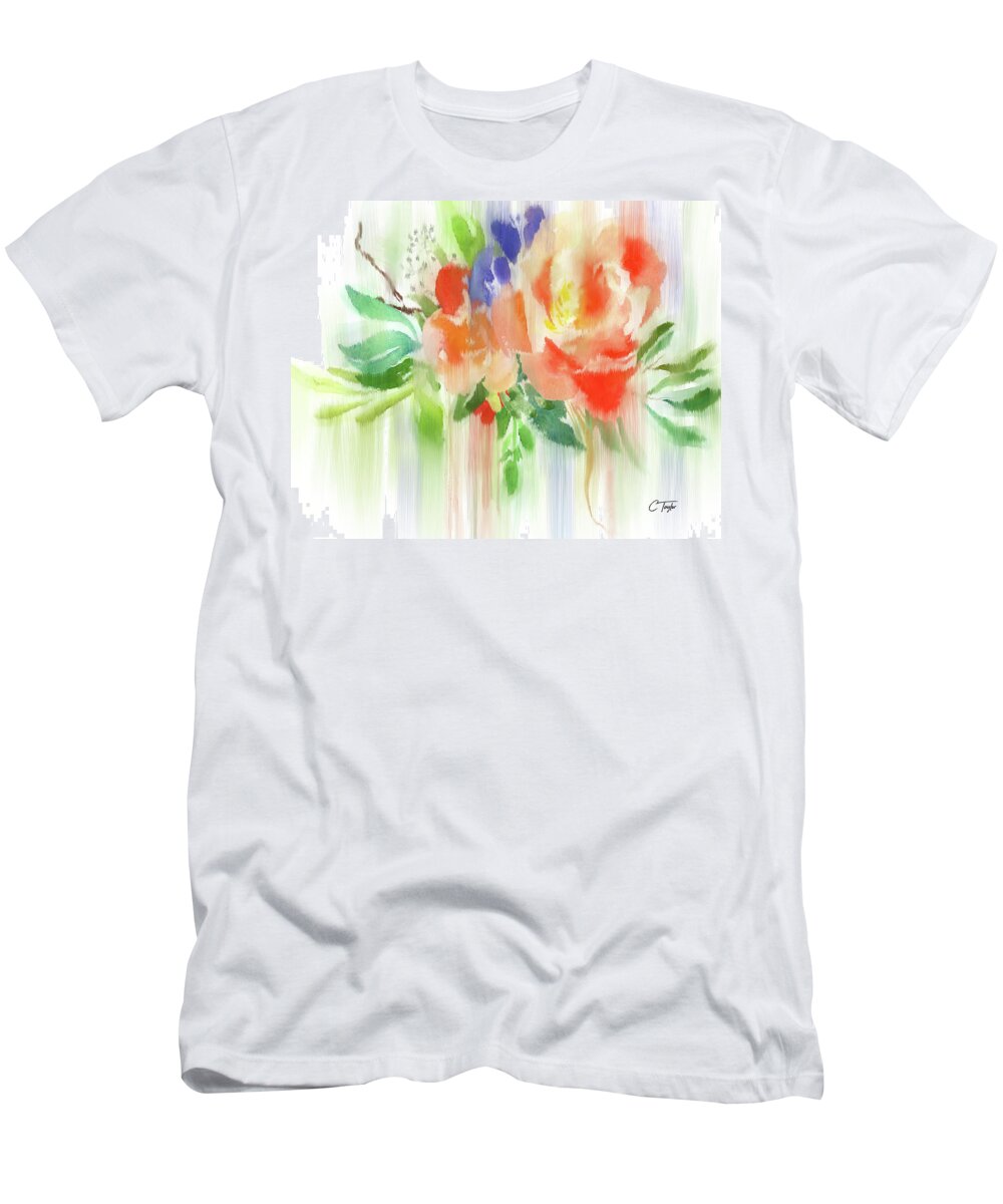 Roses T-Shirt featuring the painting My Roses Gently Weep by Colleen Taylor