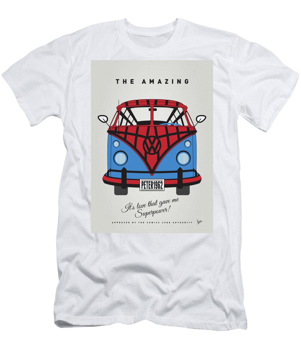 Superheroes T-Shirt featuring the digital art MY SUPERHERO-VW-T1-spiderman by Chungkong Art
