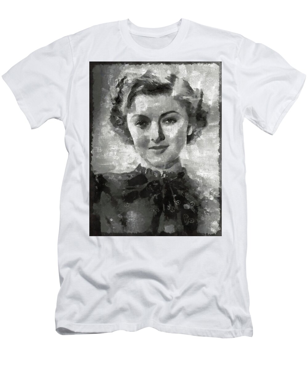 Myrna T-Shirt featuring the painting Myrna Loy Vintage Hollywood Actress by Esoterica Art Agency