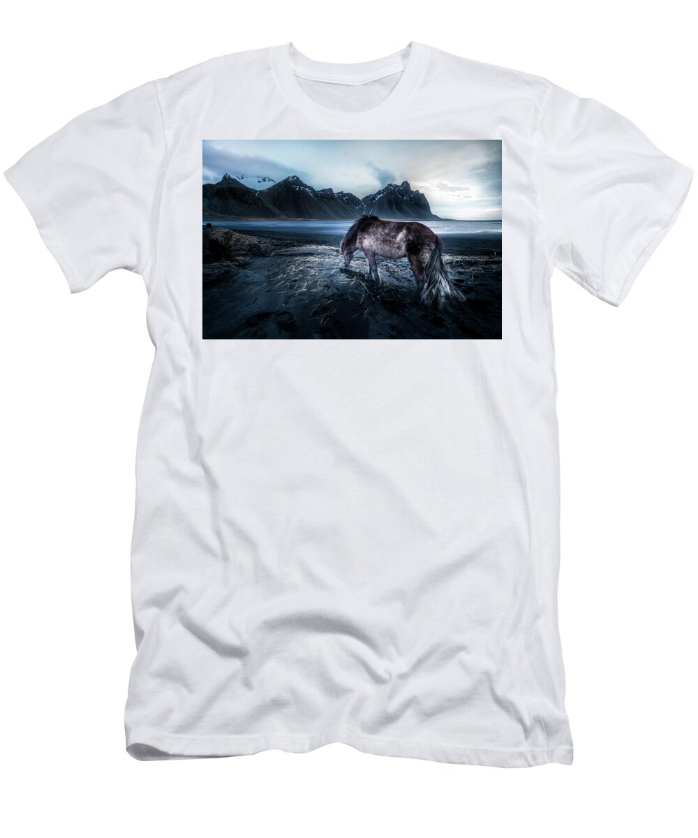 Iceland T-Shirt featuring the photograph Mystic Icelandic Horse by Larry Marshall