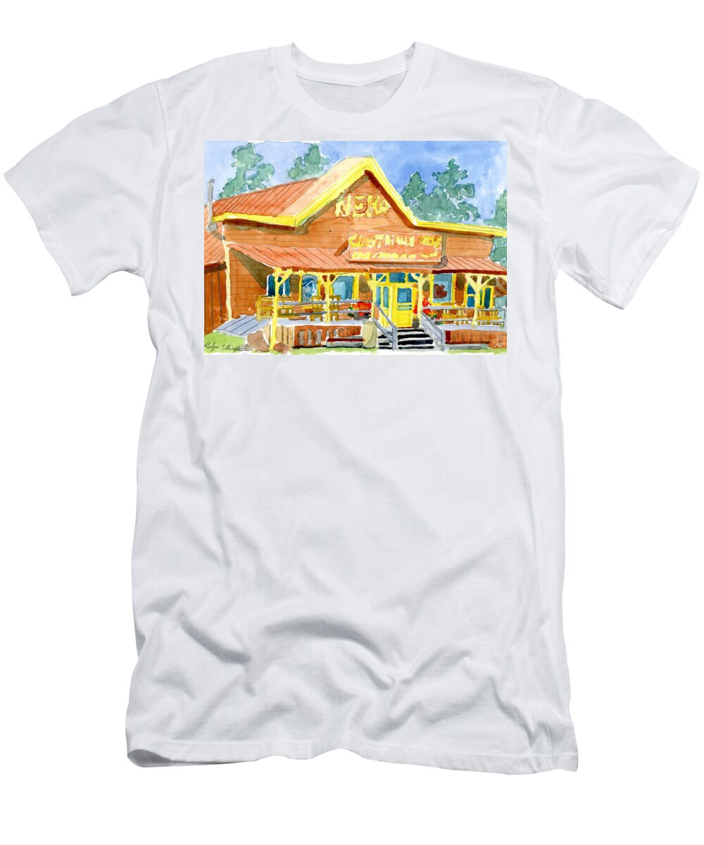 Store T-Shirt featuring the painting Nemo Ranch Store by Rodger Ellingson