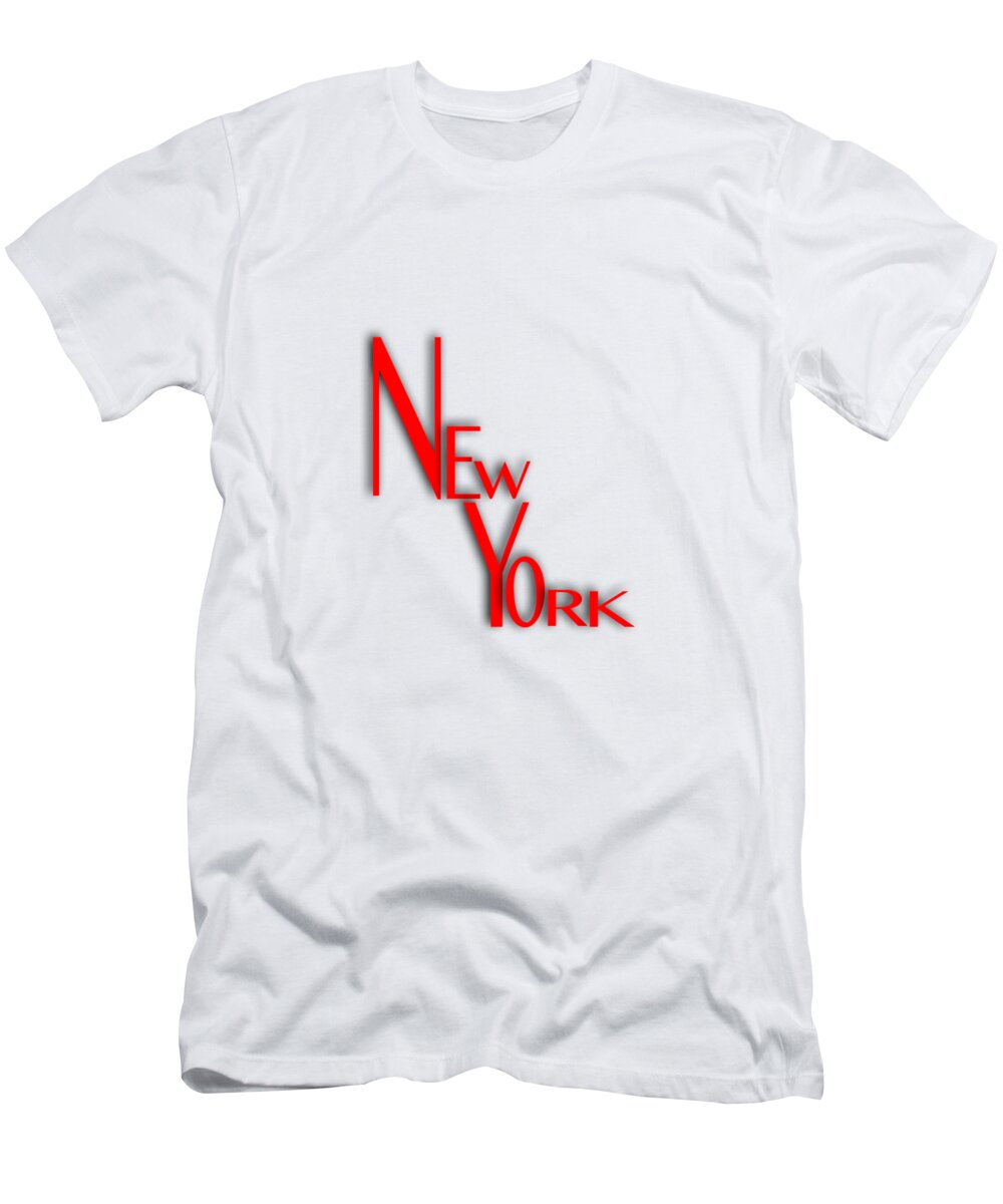 Typography T-Shirt featuring the digital art New York by Bill Owen