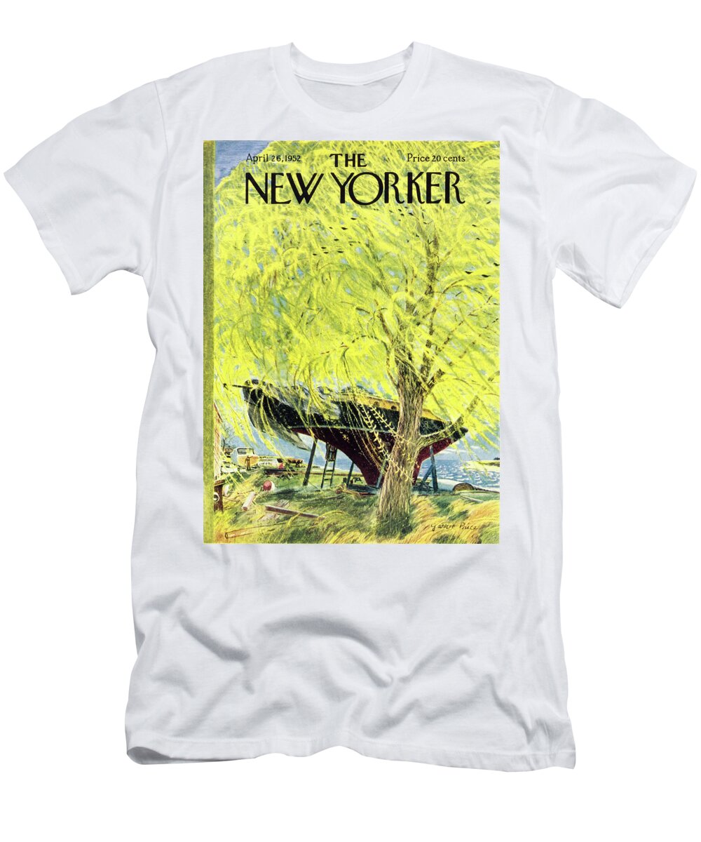 Sailboat T-Shirt featuring the painting New Yorker April 26 1952 by Garrett Price