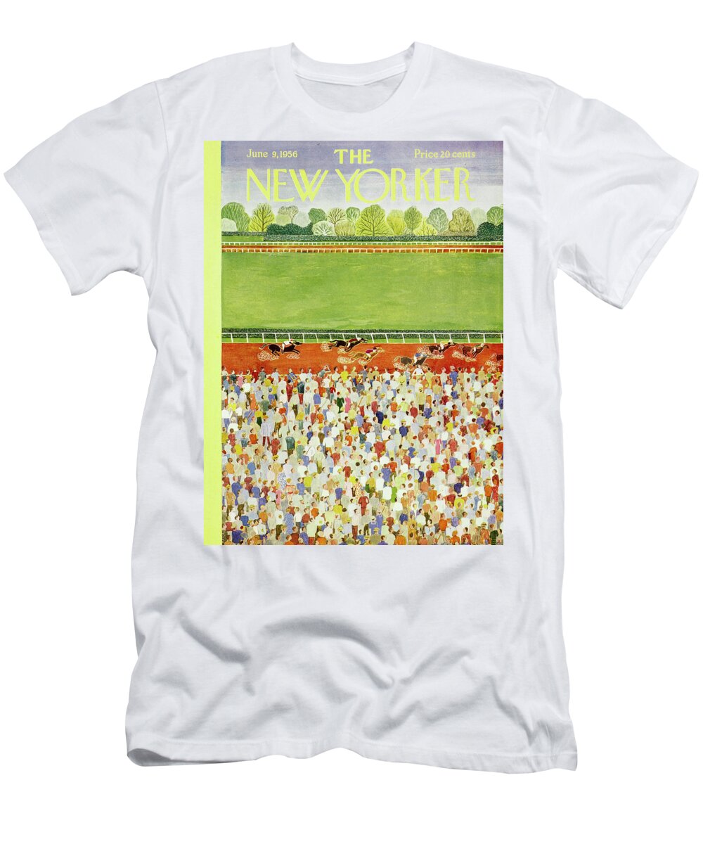 Steeplechase T-Shirt featuring the painting New Yorker June 9 1956 by Ilonka Karasz