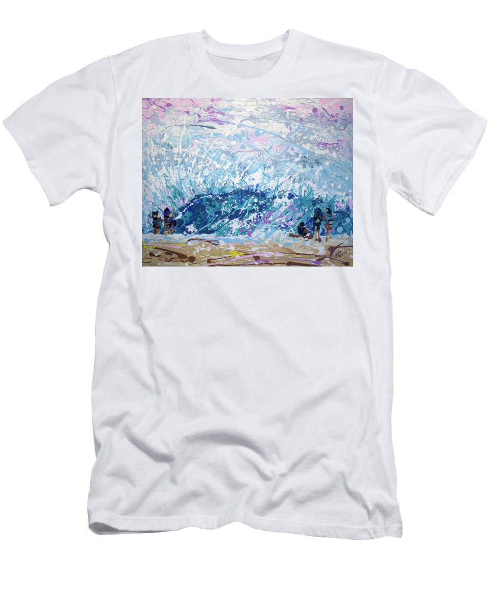 Surf Art T-Shirt featuring the painting Newport Wedge by William Love