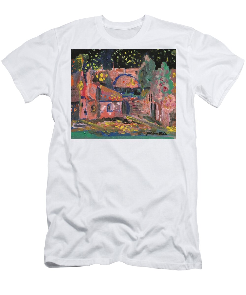 Landscape T-Shirt featuring the painting Night Landscape by Rita Fetisov