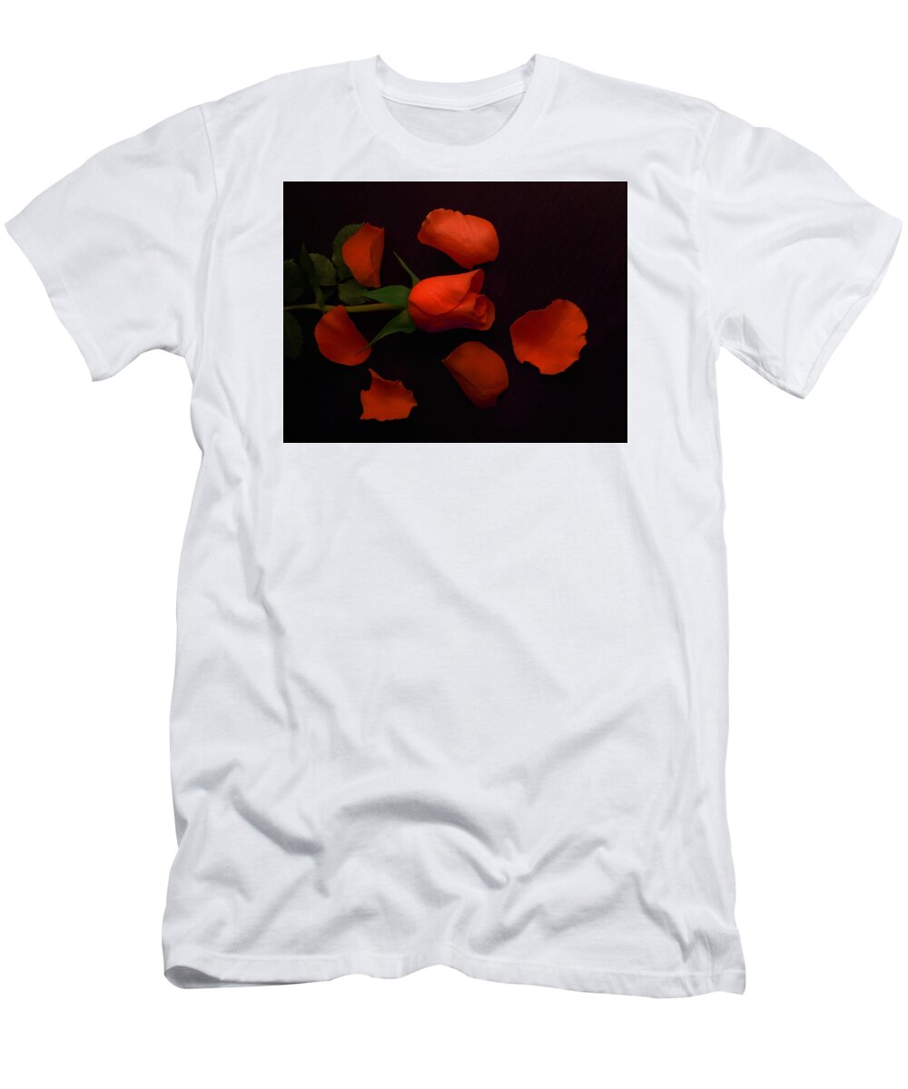 Red T-Shirt featuring the photograph Night Rose 2 by Johanna Hurmerinta