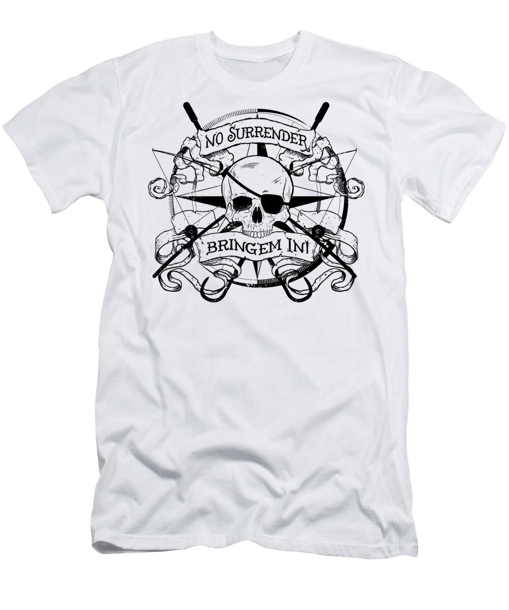 Extreme Fishing T-Shirt featuring the digital art No Surrender - Blackout by Kevin Putman