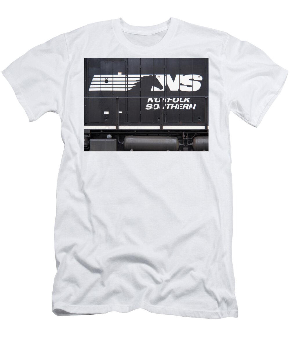 Railroad T-Shirt featuring the photograph Norfolk Southern Emblem by Mike McGlothlen