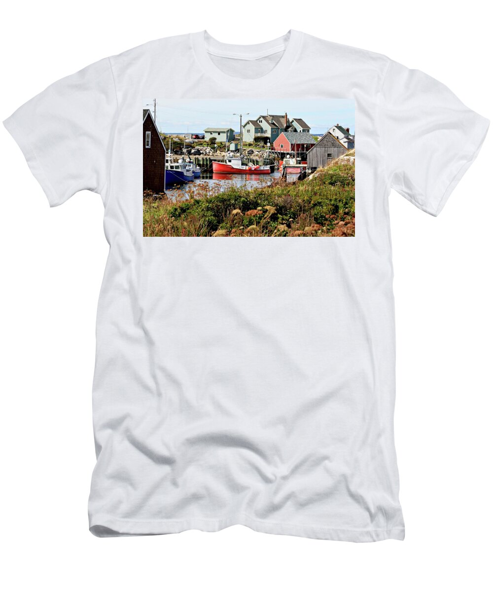 Fishing T-Shirt featuring the photograph Nova Scotia Fishing Community by Jerry Battle