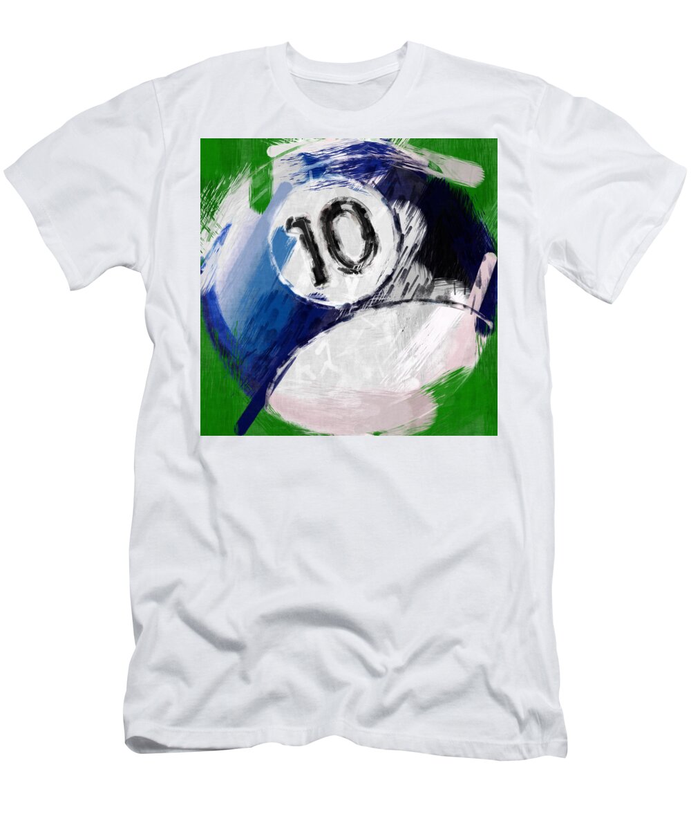 Ten T-Shirt featuring the photograph Number Ten Billiards Ball Abstract by David G Paul