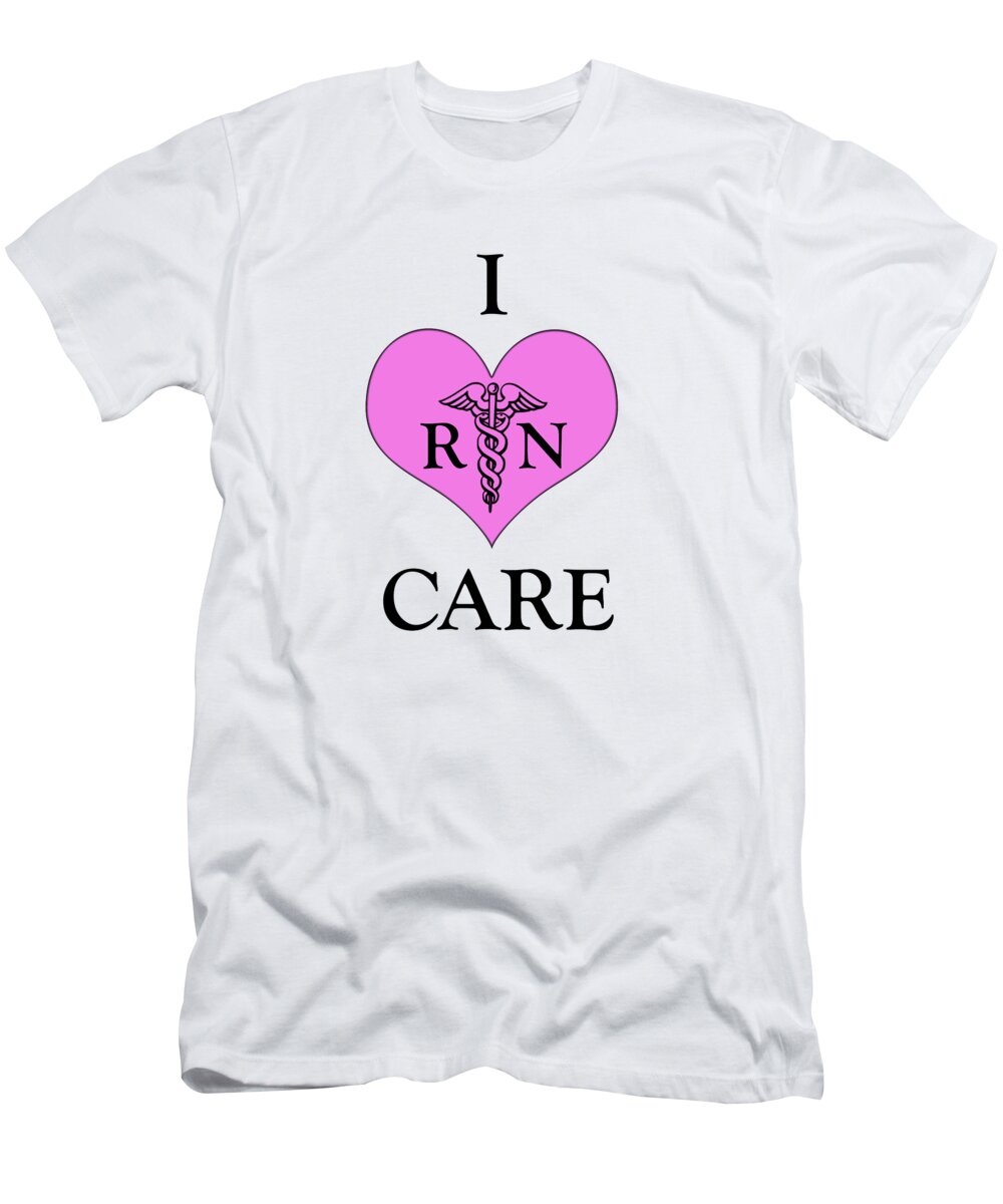 Caduceus T-Shirt featuring the photograph Nursing I Care - Pink by Mark Kiver