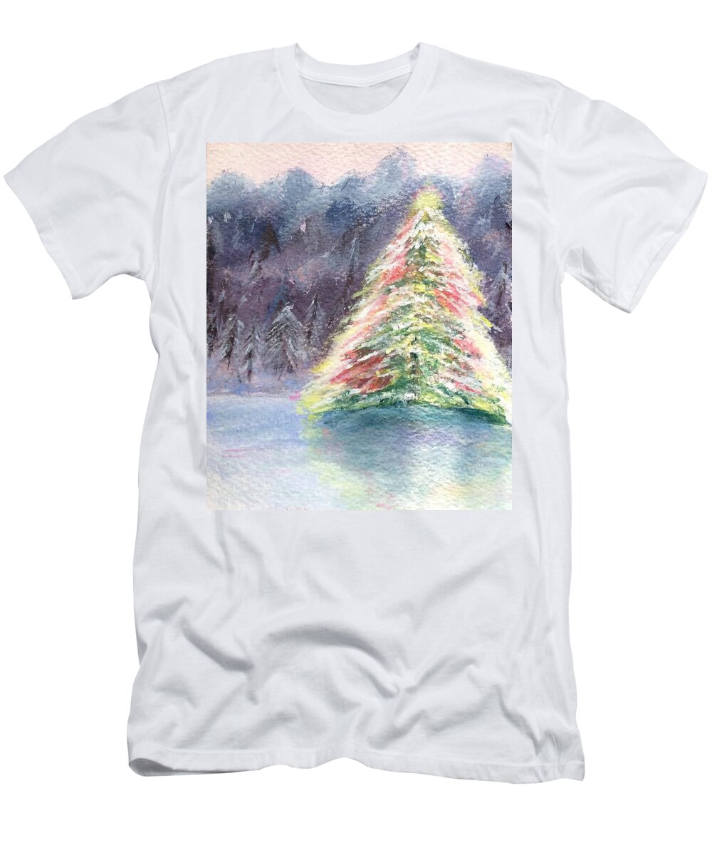 Christmas T-Shirt featuring the painting Oh Christmas Tree by Deborah Naves