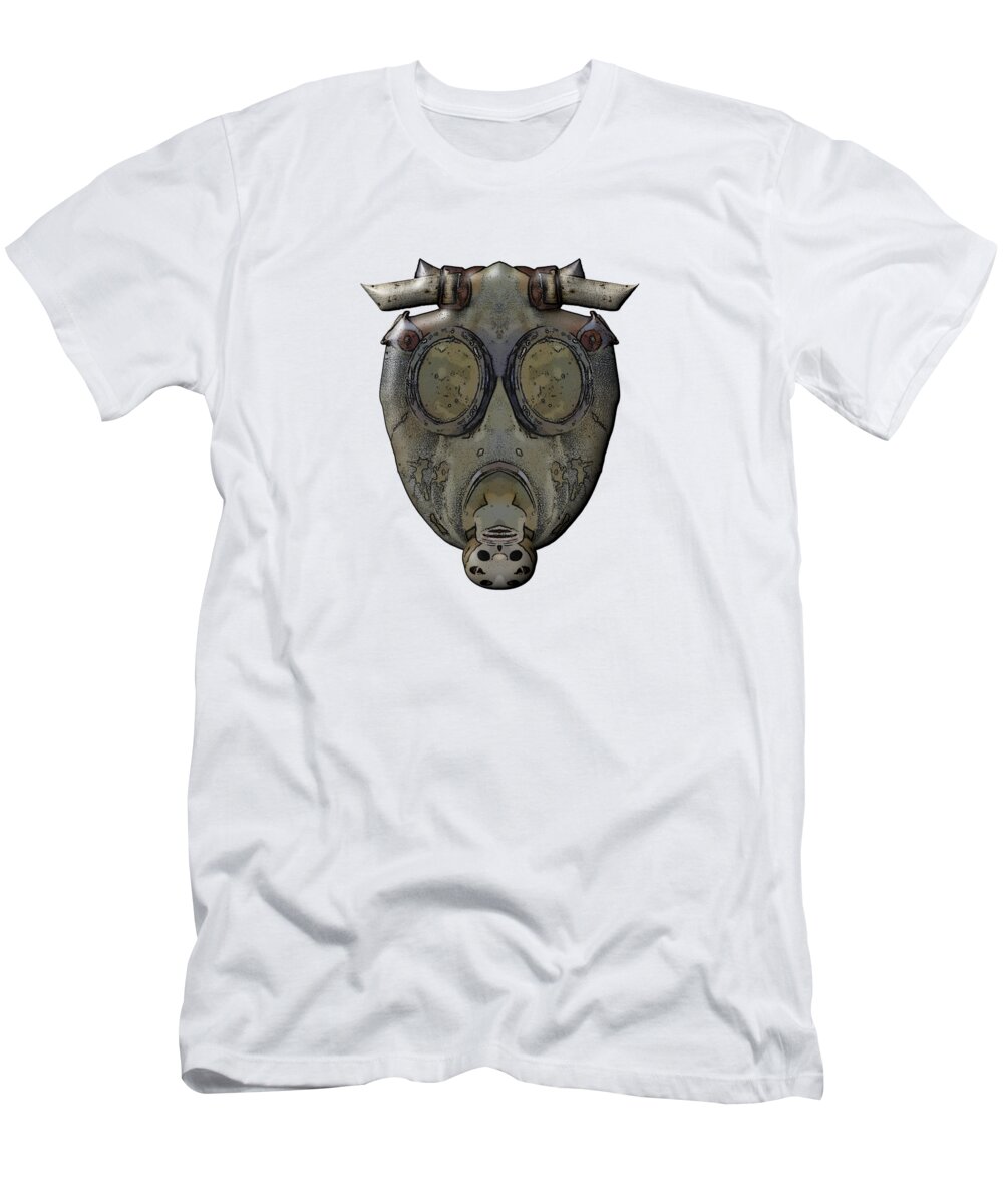 Concept T-Shirt featuring the digital art Old Gas Mask by Michal Boubin
